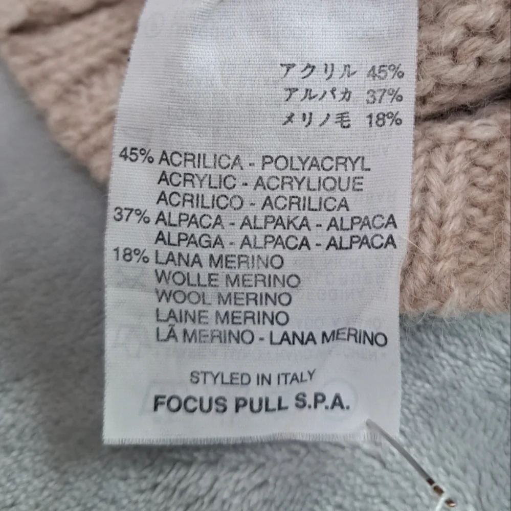Fairly Women's Merino Wool Alpaca Blend Sweater Long Slv Cream Size 2